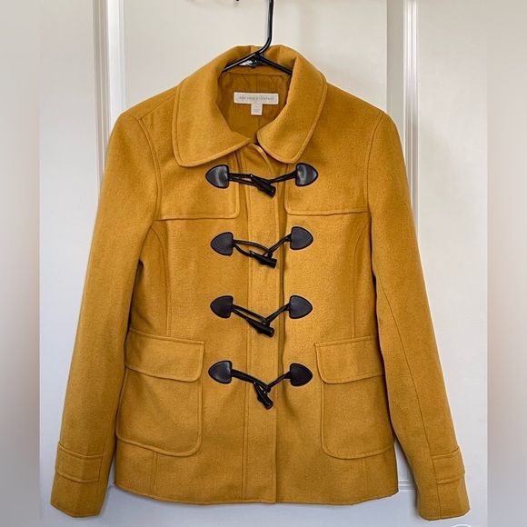 New York & Company Jackets & Blazers - New York & Company, Mustard Yellow Peacoat w/ Removable Hood Size Small